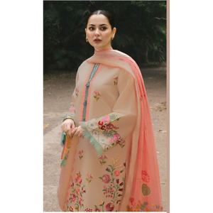 Elegante Traje de Verano para Mujer, Conjunto de Tres Piezas con Pantalones Acampanados, Camisa Bordada, Dupatta de Organza, Ropa Ligera para Fiesta - Product Image 3