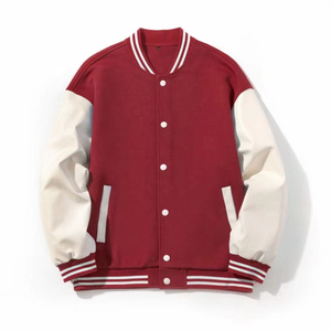 Streetwear <b>Jacket</b> Custom 100 Polyester <b>Leather</b> Arms Varsity <b>Jacket</b> Blank <b>Men</b> Quality Letterman <b>Jackets</b> for Woman - Product Image 2