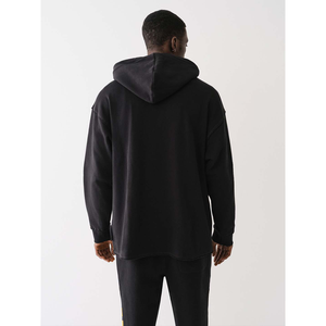 OEM Sweats à capuche à imprimé bouffant fond vieilli conception d'impression personnalisée épaules tombantes surdimensionné hiver 100% coton longs sweats à capuche - Product Image 5