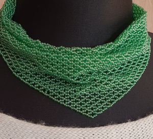Beaded Detachable Bib Choker Collar Green Braided Seed <b>Bead</b> <b>Necklace</b> Neckerchief Choker Seed <b>Bead</b> Triangular Mesh <b>Necklace</b> - Product Image 1