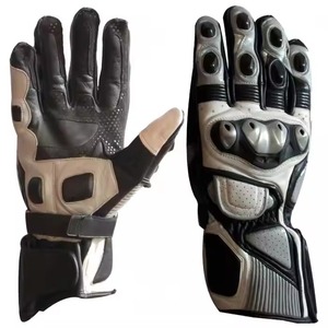Gants de moto en cuir véritable de conception personnalisée OEM 2025 Gants de course Gants de moto confortables en cuir de mouton à la mode - Product Image 3