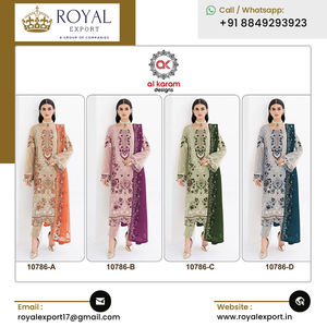 ชุดสูทผ้าจอร์เจียแบบหนาสำหรับผู้หญิงงานปักและงานแต่งคุณภาพระดับพรีเมียม - Product Image 6