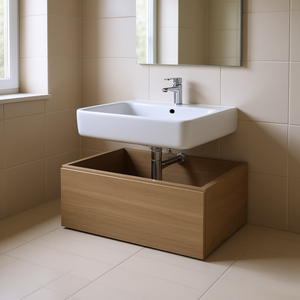 Base per lavabo Vieste 120 cm in legno di quercia naturale con 1 cassetto - Product Image 2