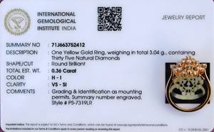 IGI Certified Natural Diamond Women's <b>Statement</b> <b>Ring</b> Elegant 18K Solid Gold Jewelry - Product Image 2