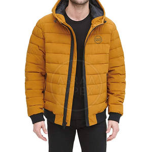 Chaqueta acolchada de manga larga con logotipo personalizado para hombre con cuello levantado Abrigo acolchado de nuevo diseño de invierno - Product Image 5