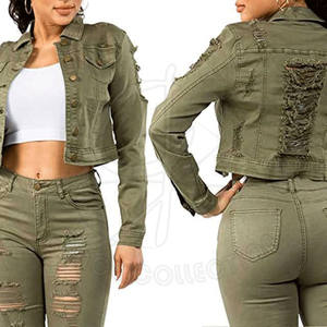 Nouveau fabricant de vêtements vestes en jean recadrées vestes 100% coton pour femmes avec tissu personnalisable - Product Image 1