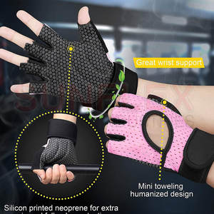 Guantes de Cuero de Medio Dedo para Levantamiento de Pesas, Impermeables y Antideslizantes, con Correa de Muñeca Ajustable, para Uso en el Gimnasio - Product Image 2