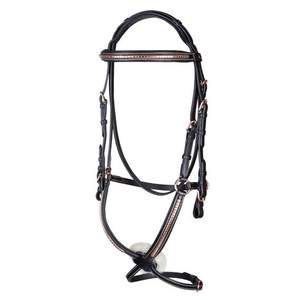 Brida Clincher de Oro Rosa con Noseband Mexicano con riendas - Product Image 5