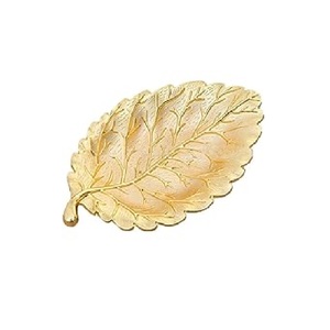 Platos con forma de hoja de lujo, Plato decorativo para servir hojas y cuenco, decoración del hogar, vajilla, comedor, bandeja de Metal chapada en oro - Product Image 1
