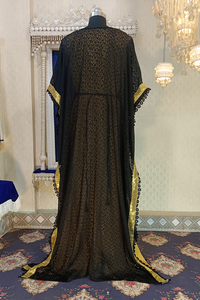 Black and golden yellow designer takchita party wear <b>kaftan</b> - Product Image 4