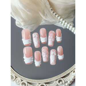 Autocollants pour ongles press-on effet voile écarlate - Product Image 4