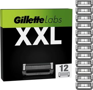 Gillette Labs con barra exfoliante, 12 cuchillas de recarga, se adapta a GilletteLabs con barra exfoliante y maquinilla de afeitar calentada GilletteLabs - Product Image 1