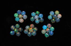 41 Piece 5mm Round Ethiopian Opal Natural Loose Gemstones Lot for Sale - Product Image 2