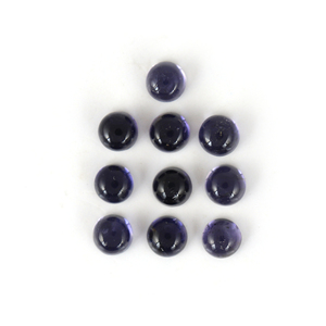Pierres précieuses naturelles Iolite bleue, cabochons ronds de 4 mm, pierres brutes certifiées par un tiers, vente en gros Gopika Exports pour la bijouterie - Product Image 1