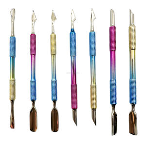 Empujador de Cutículas Profesional de Acero Inoxidable de Doble Cabeza Reutilizable, Limpiador de Uñas de Doble Color, Removedor de Piel Muerta para Manicura y Pedicura - Product Image 4