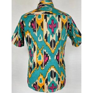 Chemise d'été décontractée en pur coton pour homme, imprimé artisanal, confortable pour le jardin, le pique-nique, cadeau pour papa urbain, tissu popeline ODM - Product Image 4