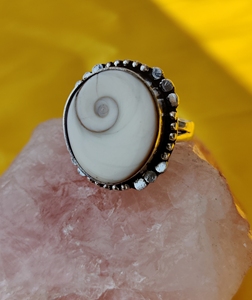 Anillo fino clásico de Plata de Ley 925 con piedra preciosa de concha de Shiva para compromiso de boda o regalo de fiesta joyería al por mayor - Product Image 3