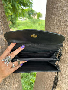 Portefeuille de sculpture usiné à la main pochette étui de téléphone portefeuille en tissu Jacquard élégant multi-usages portefeuilles en cuir occidental - Product Image 5