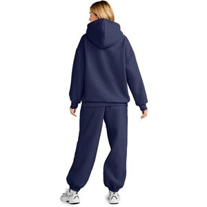 Precio asequible Unisex Workout Fitness Plain Chándal conjunto OEM Plus Size fábrica desgaste Sudadera con capucha Chándal - Product Image 5