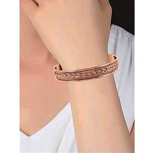 Hammered Copper Bracelet Vintage Luxury Handmade Healing <b>Magnetic</b> Cuff <b>Jewelry</b> Women High Quality Party Health Spiritual - Product Image 2