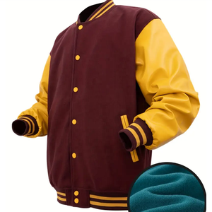 Veste universitaire en satin OEM 2025 100% polyester Sports d'équipe personnalisés et logo du nom du club Baseball Letterman University Varsity Jacket - Product Image 1