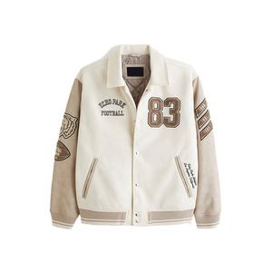 Chaqueta de Béisbol de Alta Calidad al por Mayor, Chaqueta Universitaria con Mangas de Cuero, Chaqueta Bomber Negra, Estilo Universitario - Product Image 1