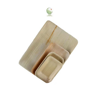 Platos de cena rectangulares desechables biodegradables de suministro de fábrica, Material de hoja de palma para servir alimentos en fiestas y bodas - Product Image 1