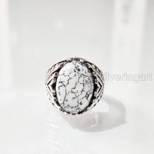 แหวนเงินแท้ 925 ประดับโอปอลธรรมชาติ ลายกิ่งก้าน สำหรับผู้ชาย ของขวัญวันเกิดเดือนตุลาคม ของขวัญคริสต์มาสแบบอาหรับ - Product Image 4