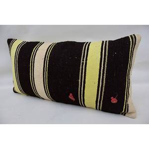 Coussin Kantha en laine beige à rayures subtiles de 18x18 pouces Coussin décoratif tissé moelleux vintage de luxe pour literie ou sol - Product Image 3