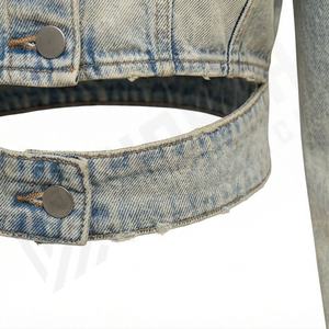 Customized Color Denim Jacket <b>Women</b> Short <b>Jean</b> Coat Button <b>Up</b> Oversize Ladies Outwear Stylish Casual Streetwear Customized Color - Product Image 5