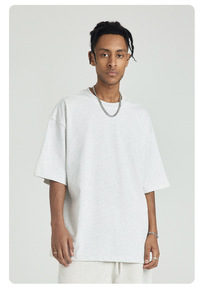 310gsm 100% coton chemises à manches courtes logo personnalisé poids lourd graphique t-shirt goutte épaule surdimensionné t-shirt pour hommes - Product Image 3