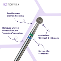 Prix raisonnable, fraise à ongles professionnelle en diamant de 3,5 mm, vert + bleu, outils de manucure de luxe pour salon, logo personnalisé