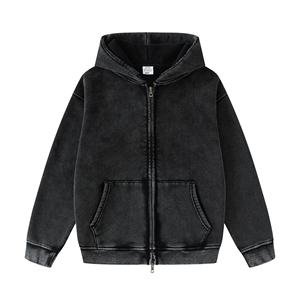 เสื้อฮู้ดผ้าฟลีซสำหรับเด็กผ้าฝ้ายปักลายมีซิปรูดรูดซิปสามารถซักได้ตามต้องการ - Product Image 1