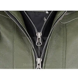 Veste en cuir véritable pour homme, coupe-vent, en toile, best-seller, tendance actuelle, style dernier cri, décoration de poche - Product Image 6