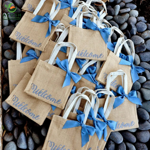 Sacs à provisions marron réutilisables en fibres végétales de jute Personnalisables avec une petite capacité pour offrir - Product Image 5