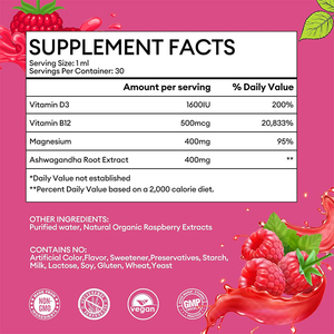 Best-Selling Adult Oral <b>Liquid</b> <b>Magnesium</b> Glycinate <b>Supplement</b> Natural Boost for Energy and Immune System Support - Product Image 3
