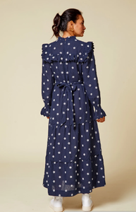 Robe longue à manches longues pour femmes, imprimé Floral, style Boho, manches longues, longueur cheville, volants, à la mode, nouvelle collection - Product Image 2