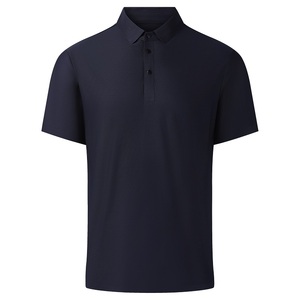 Polo d'été pour hommes de haute qualité affaires décontracté couleur unie broderie à manches courtes tricot tissu revers impression 3d Golf - Product Image 5