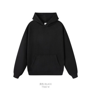 Hiphop High Street Otoño/Invierno Hombres Plus Fleece Color sólido Tendencia Sudadera con capucha, adecuado para colgar en la calle, citas, entrenamiento de baile - Product Image 4