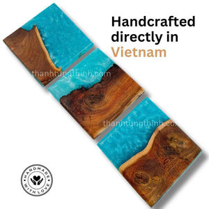 Posavasos de Madera y Resina Epoxi, Hechos a Mano en Vietnam, para Mesa de Comedor y Decoración del Hogar - Product Image 6