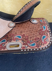 Selle de cheval western en cuir véritable Mousmi MSD 103147 avec logo personnalisé, taille 15 pouces, tailles personnalisées, portable - Product Image 4