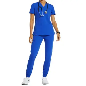 Le plus vendu des ensembles uniformes de gommages en denim Big Tall Scrubs médicaux lavables pour les soins infirmiers et le fonctionnement Uniformes de gommage de qualité supérieure - Product Image 1