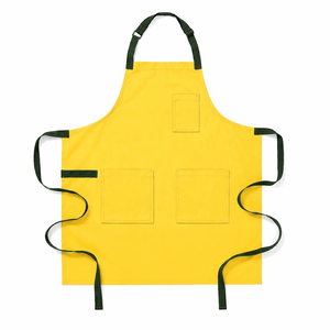 Delantal sin mangas de lona negra con múltiples bolsillos para cocinar, uso diario, estilo moderno, tejido resistente al agua. - Product Image 2