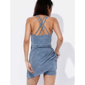 Jupe courte de Sport deux pièces pour femmes, vêtements de Yoga, Fitness, sensation de couleur chair, respirant, doublure de sécurité, Tennis, Golf avec poche - Product Image 2