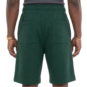 Custom Made 100% Cotton Fleece Baggy Fit Solid Color Elastic waistband Shorts for Men Custom Printed Logo <b>Knee</b> Length Shorts - Product Image 6