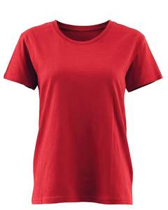 <b>Women</b> <b>Red</b> Plain Crew Neck <b>T</b> <b>Shirt</b> Soft Cotton Fabric Comfortable Short Sleeve Casual Top for Daily Wear and Summer Fashion - Product Image 1