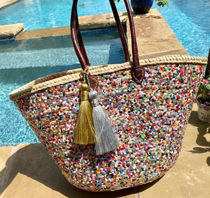 Sac en paille fait main de qualité supérieure / Sac tissé sauvage idéal pour les vacances à la plage et l'été - Product Image 1