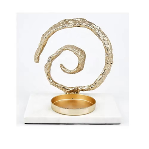 Bougeoir en forme de coquille de décoration de fêtes d'excellente conception prix de gros bougeoir votif en métal et en verre de qualité supérieure - Product Image 6