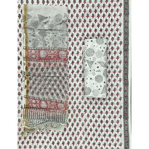 Dupatta de Algodón Kota Doriya sin Coser, Estampada a Mano, Estilo Pakistaní, Lehenga Choli, Vestido Indio - Product Image 1