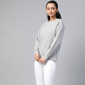 Jerseys de lana de algodón de gran tamaño para mujer, Sudadera con cuello redondo, letras bordadas impresas, hombros caídos sueltos, manga larga, tinte de corbata - Product Image 6